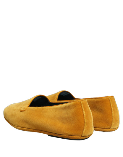 Dolce & Gabbana Men's Leather & Velvet Loafer Slip-On Shoes - Yellow