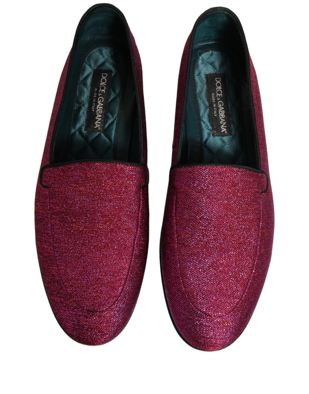 Dolce & Gabbana Men's Leather & Lurex Loafer Slip-On Shoes - Pink Signature