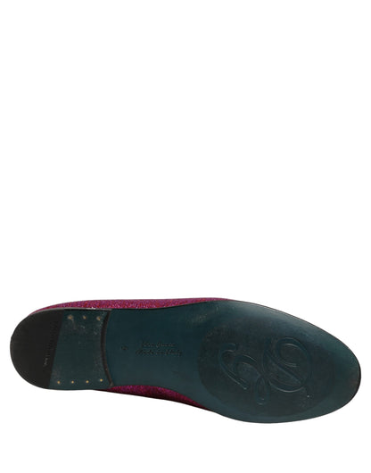 Dolce & Gabbana Men's Leather & Lurex Loafer Slip-On Shoes - Pink Signature