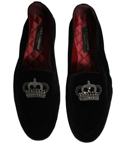 Dolce & Gabbana Aria Men's Leather Loafer Slip-On Shoes - Black Signature