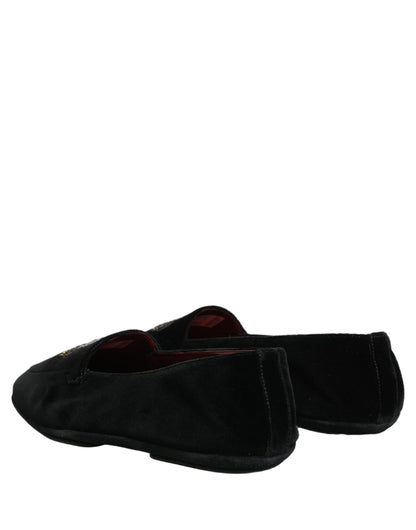 Dolce & Gabbana Aria Men's Leather Loafer Slip-On Shoes - Black Signature