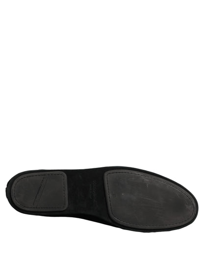 Dolce & Gabbana Aria Men's Leather Loafer Slip-On Shoes - Black Signature