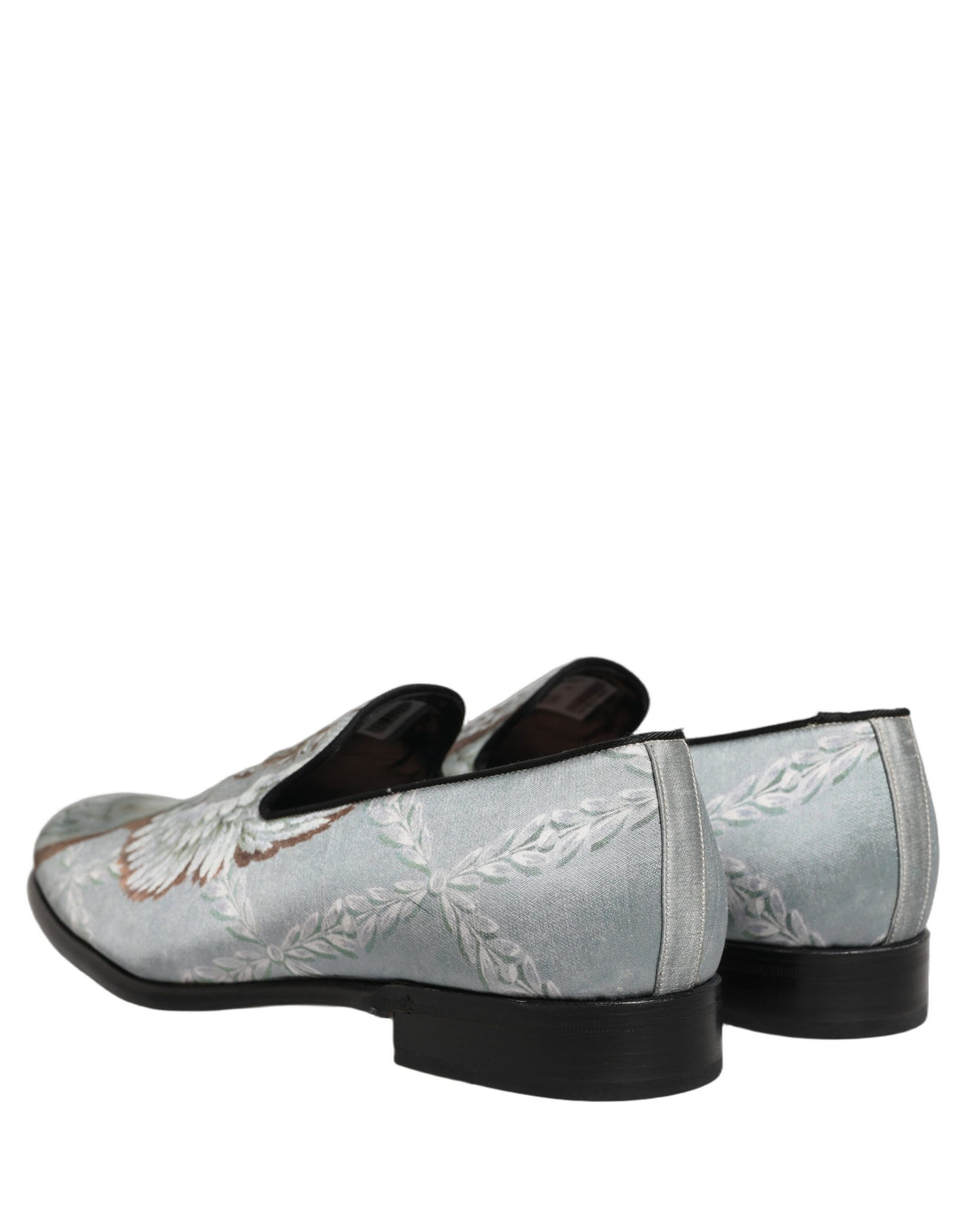 Dolce & Gabbana Aria Men's Leather & Velvet Moccasin Moccasins Loafer Slip-On Shoes - Gray Signature Print