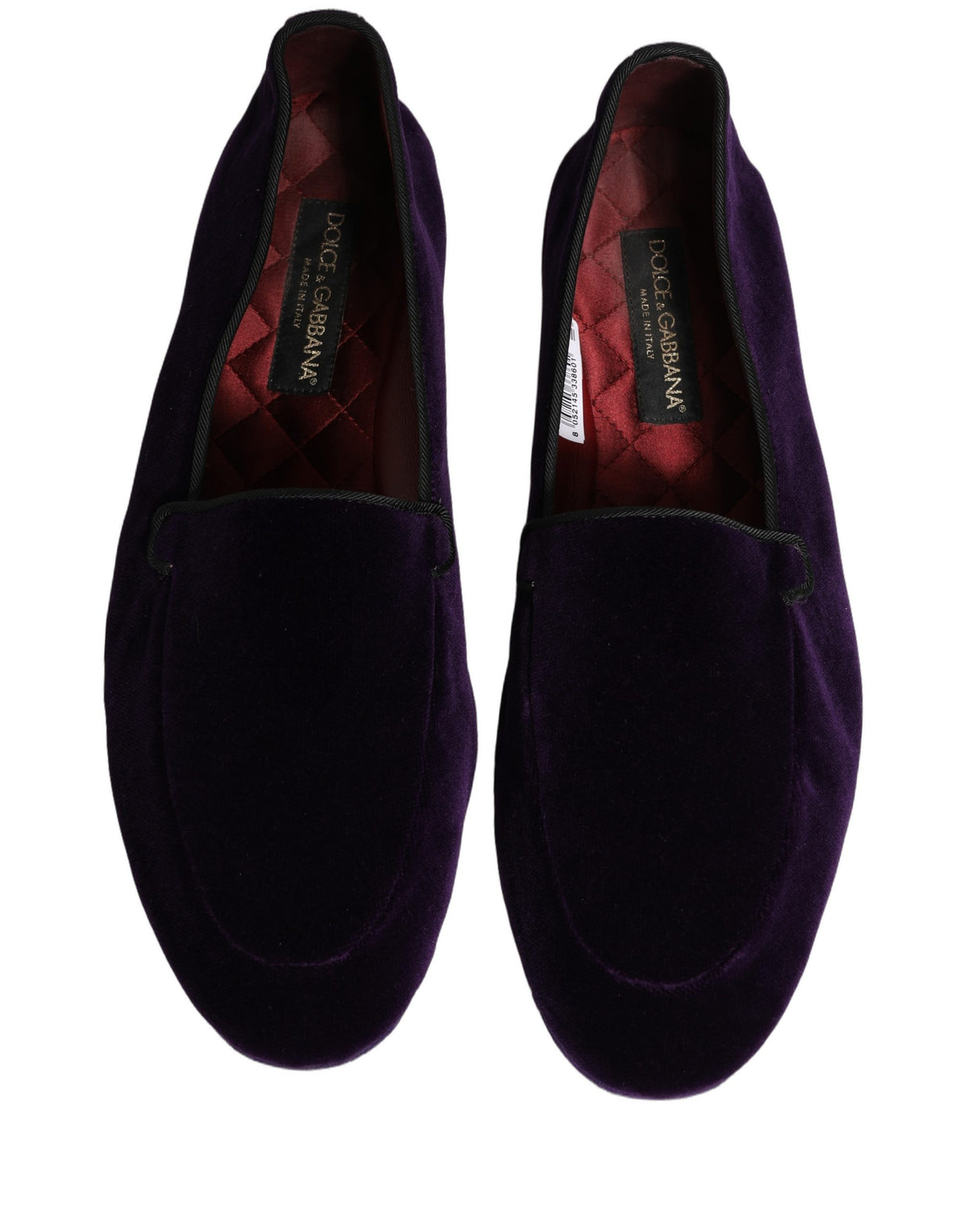 Dolce & Gabbana Aria Men's Leather & Velvet Flat Loafer Slip-On Shoes - Violet