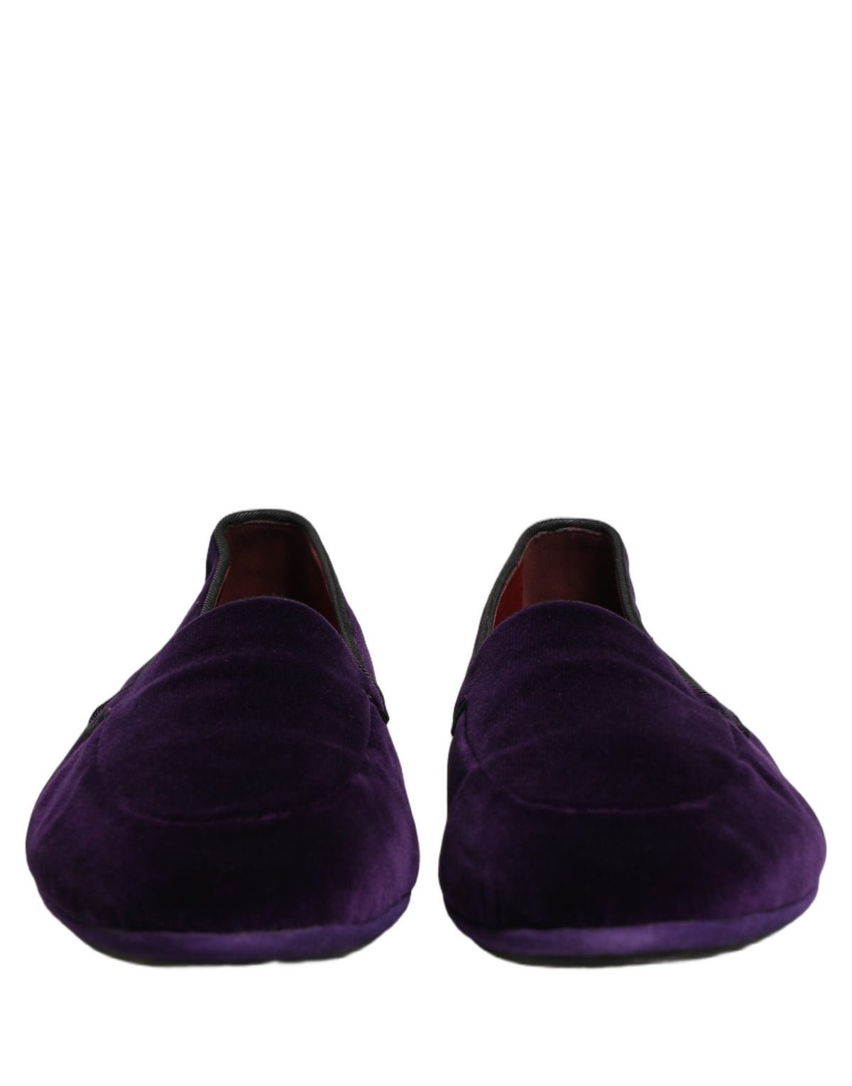 Dolce & Gabbana Aria Men's Leather & Velvet Flat Loafer Slip-On Shoes - Violet