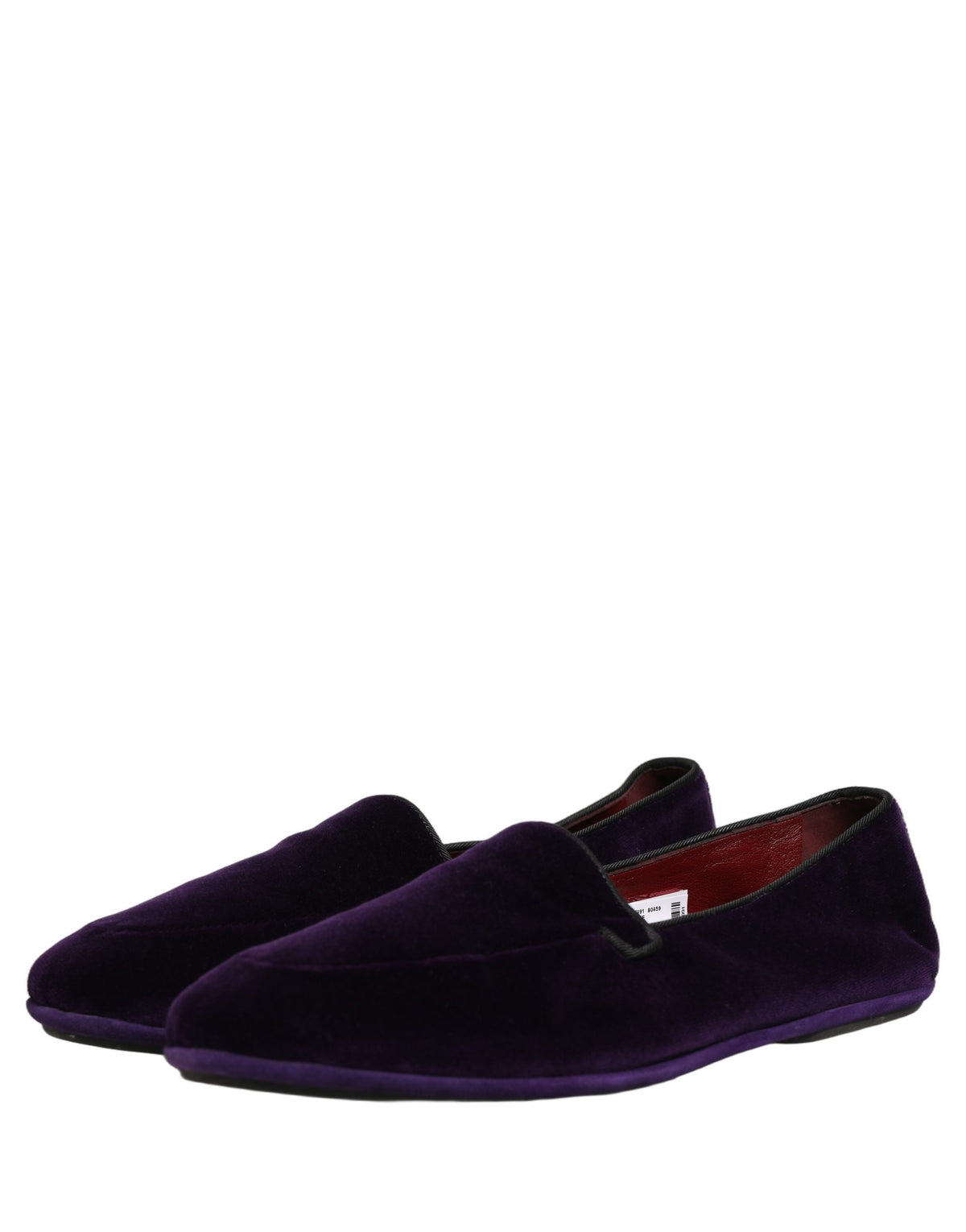 Dolce & Gabbana Aria Men's Leather & Velvet Flat Loafer Slip-On Shoes - Violet