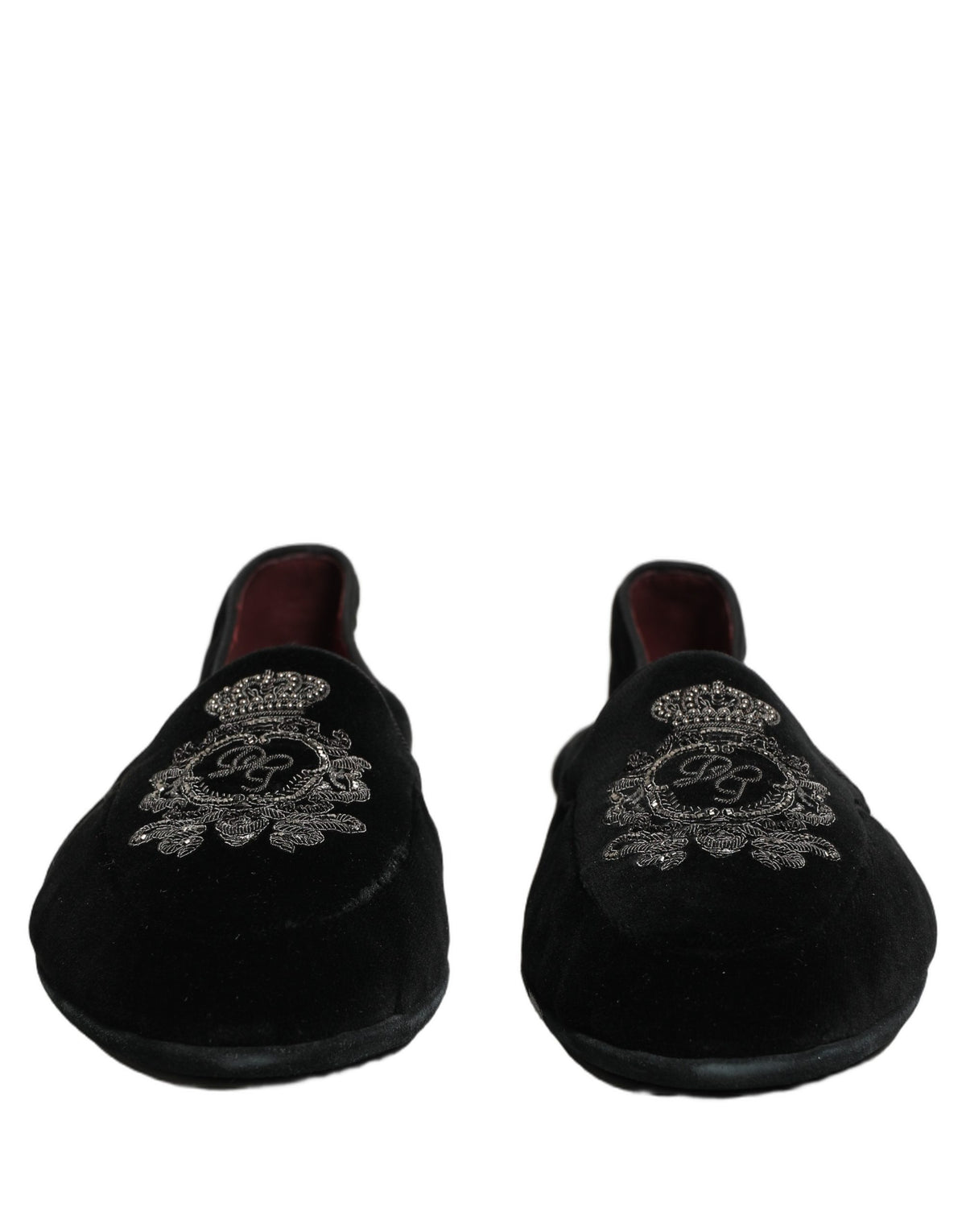 Dolce & Gabbana 9 To 5 Aria Men's Leather & Velvet Loafer Slip-On Shoes - Black Signature