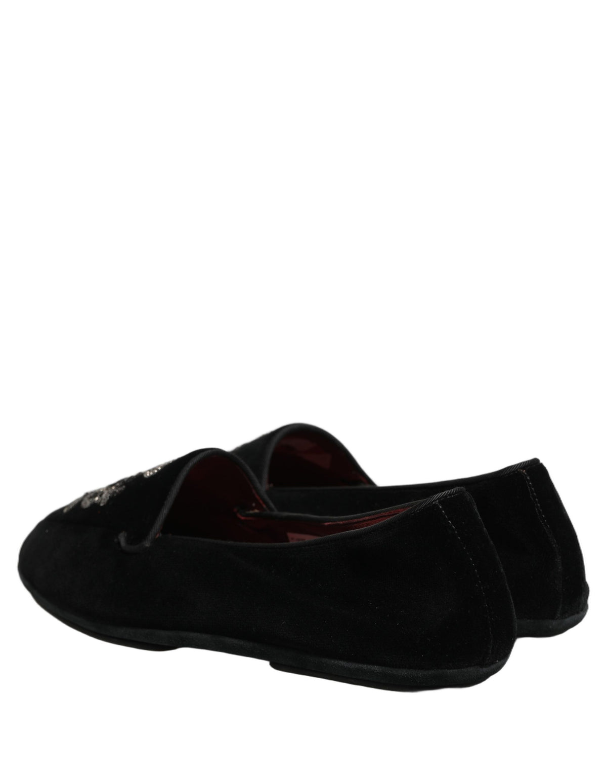 Dolce & Gabbana 9 To 5 Aria Men's Leather & Velvet Loafer Slip-On Shoes - Black Signature