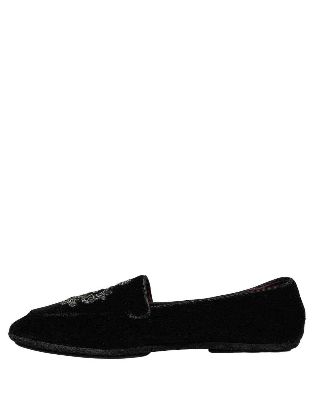 Dolce & Gabbana 9 To 5 Aria Men's Leather & Velvet Loafer Slip-On Shoes - Black Signature