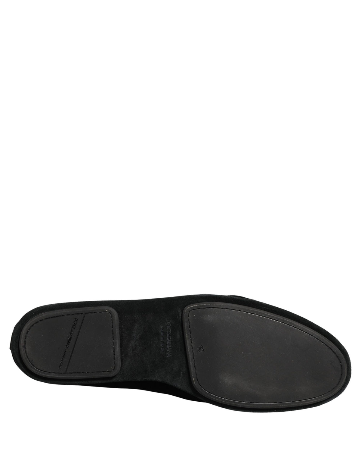 Dolce & Gabbana 9 To 5 Aria Men's Leather & Velvet Loafer Slip-On Shoes - Black Signature