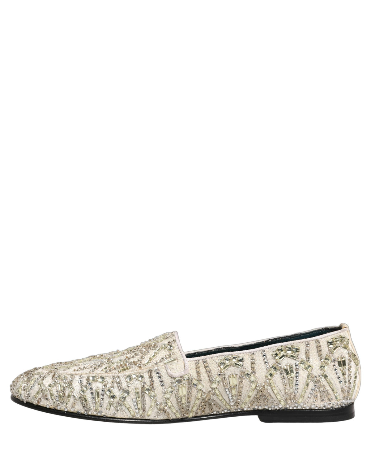 Dolce & Gabbana 9 To 5 Aria Men's Leather & Velvet Loafer Slip-On Shoes - White Signature