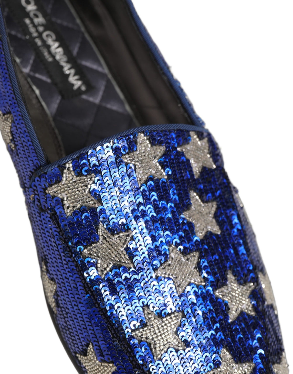 Dolce & Gabbana 9 To 5 Aria Men's Leather & Sequins Loafer Slip-On Shoes - Multicolor