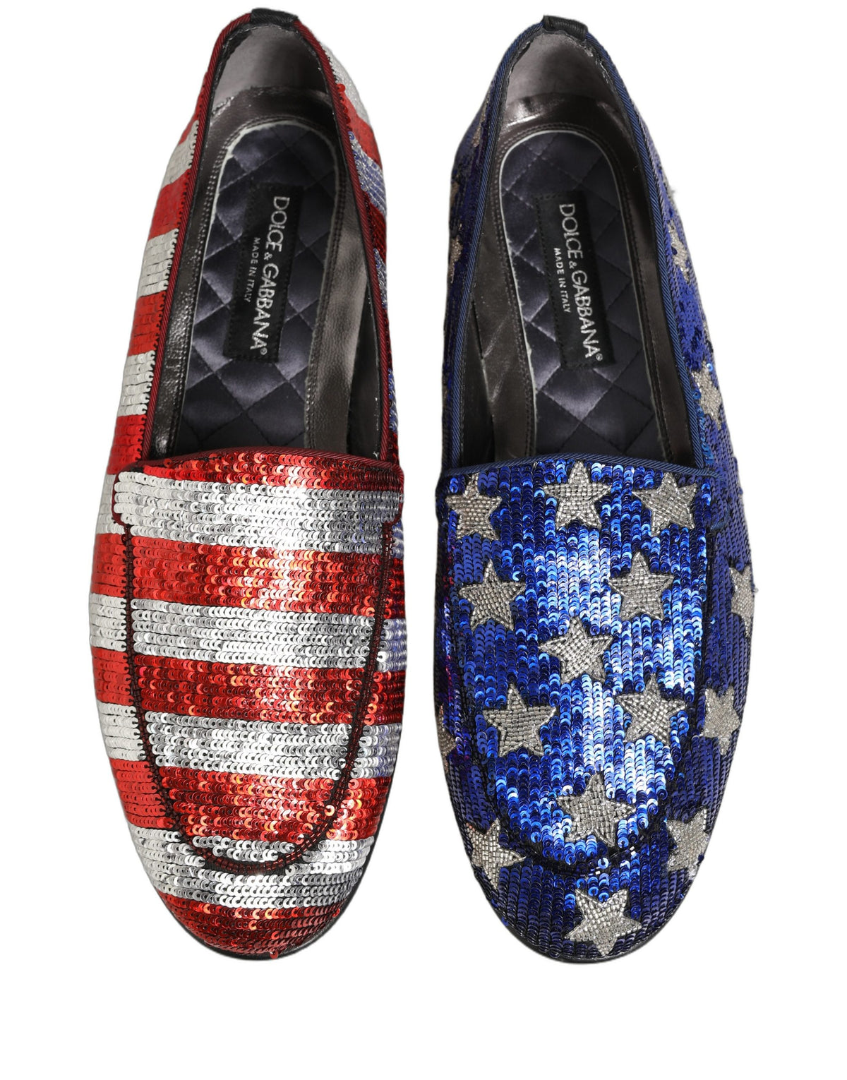 Dolce & Gabbana 9 To 5 Aria Men's Leather & Sequins Loafer Slip-On Shoes - Multicolor
