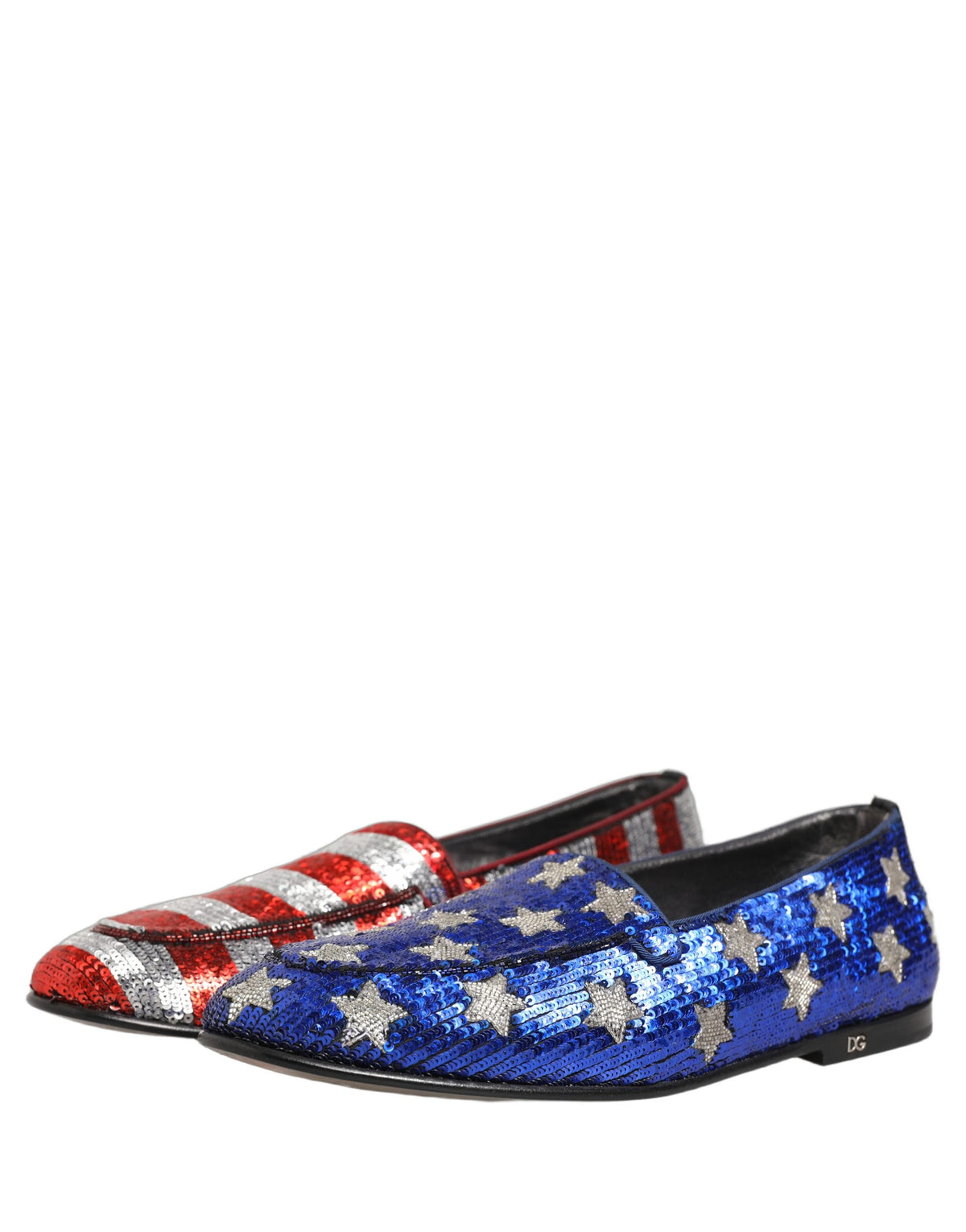 Dolce & Gabbana 9 To 5 Aria Men's Leather & Sequins Loafer Slip-On Shoes - Multicolor