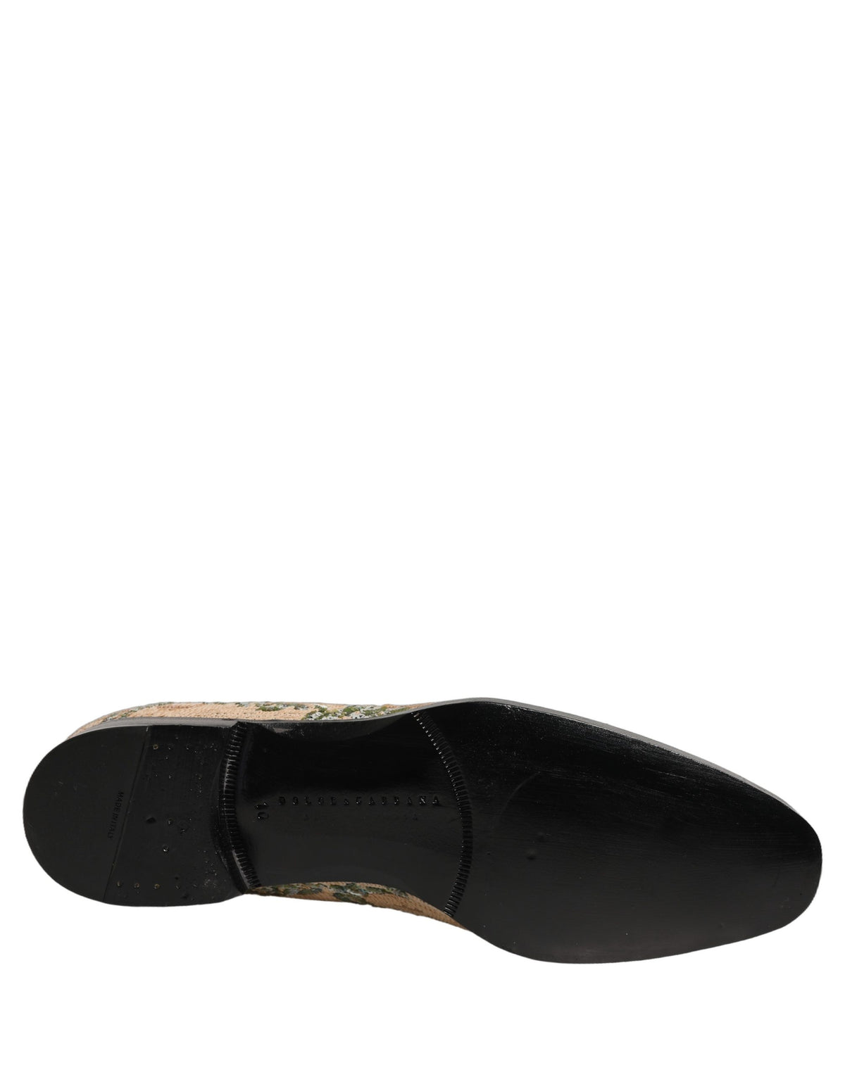 Dolce & Gabbana 9 To 5 Aria Men's Leather & Sequins Loafer Slip-On Shoes - Beige Signature