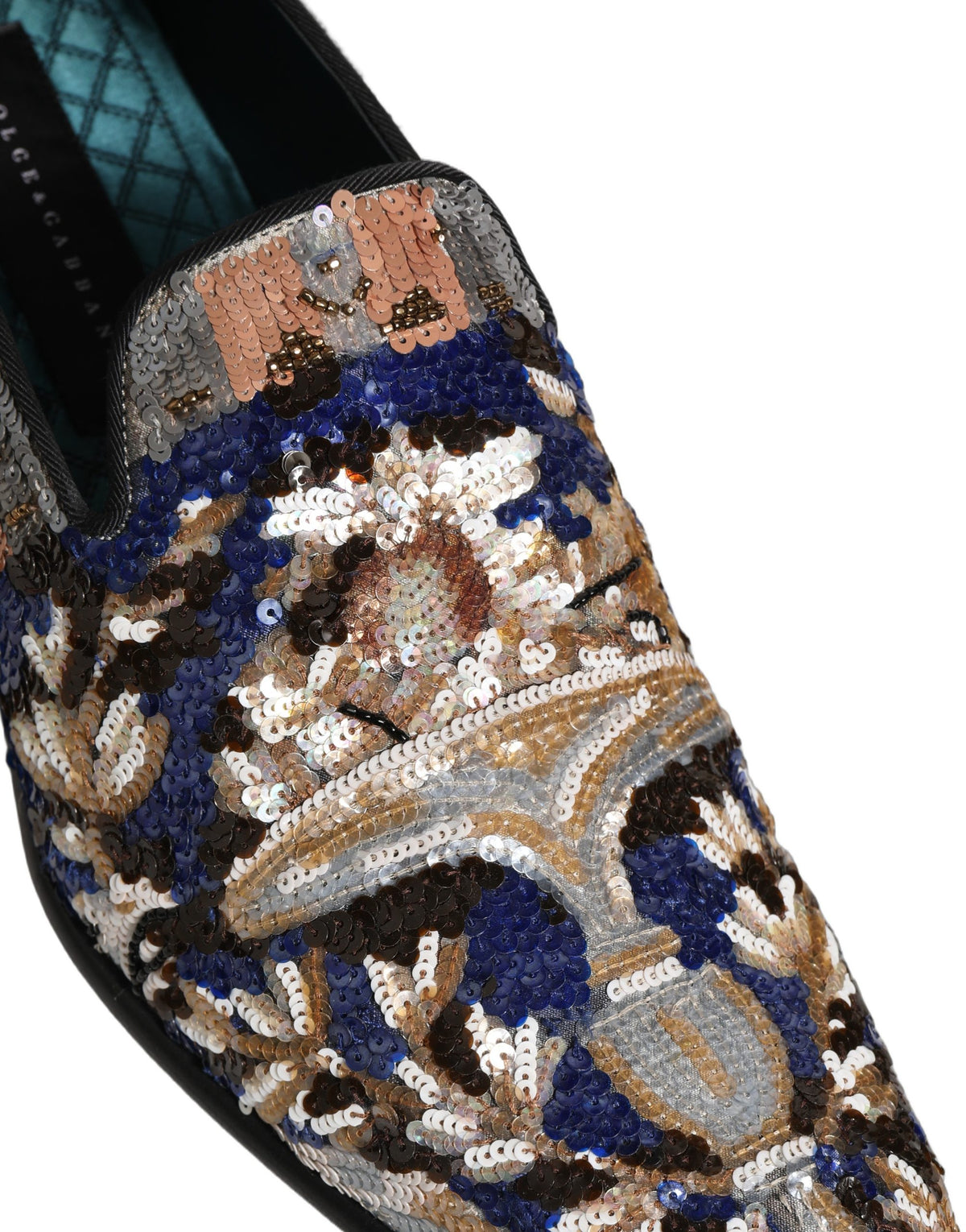 Dolce & Gabbana 9 To 5 Men's Leather & Sequins Loafer Slip-On Shoes - Multicolor Signature