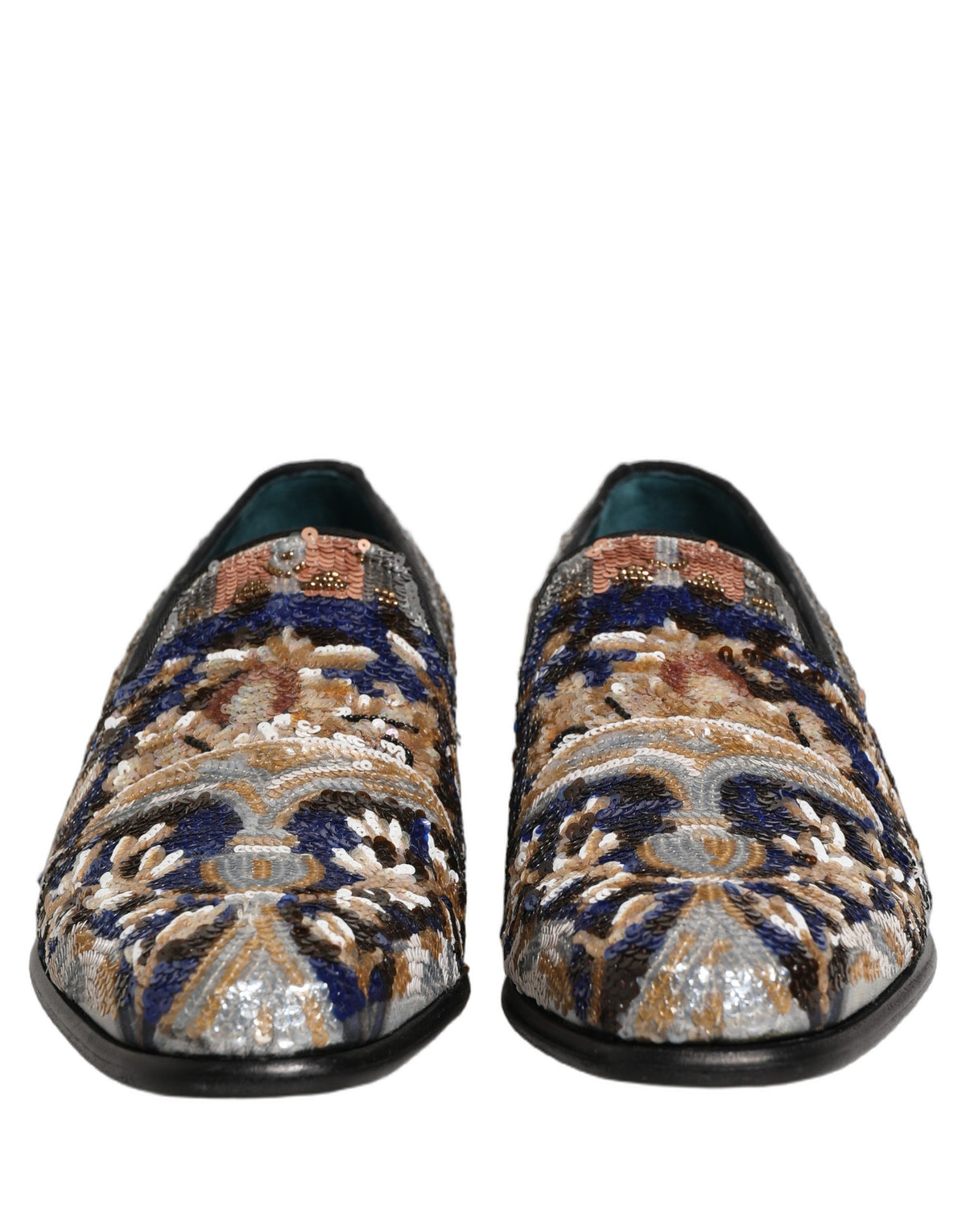 Dolce & Gabbana 9 To 5 Men's Leather & Sequins Loafer Slip-On Shoes - Multicolor Signature