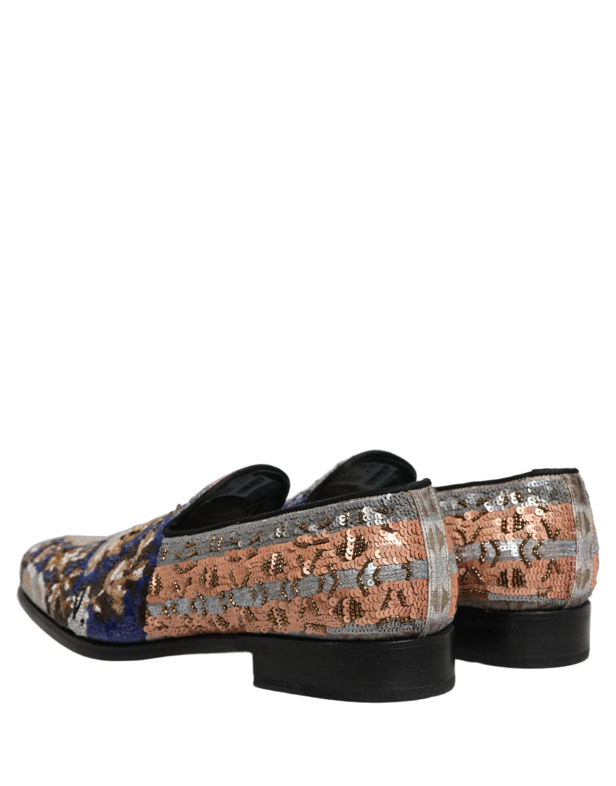 Dolce & Gabbana 9 To 5 Men's Leather & Sequins Loafer Slip-On Shoes - Multicolor Signature