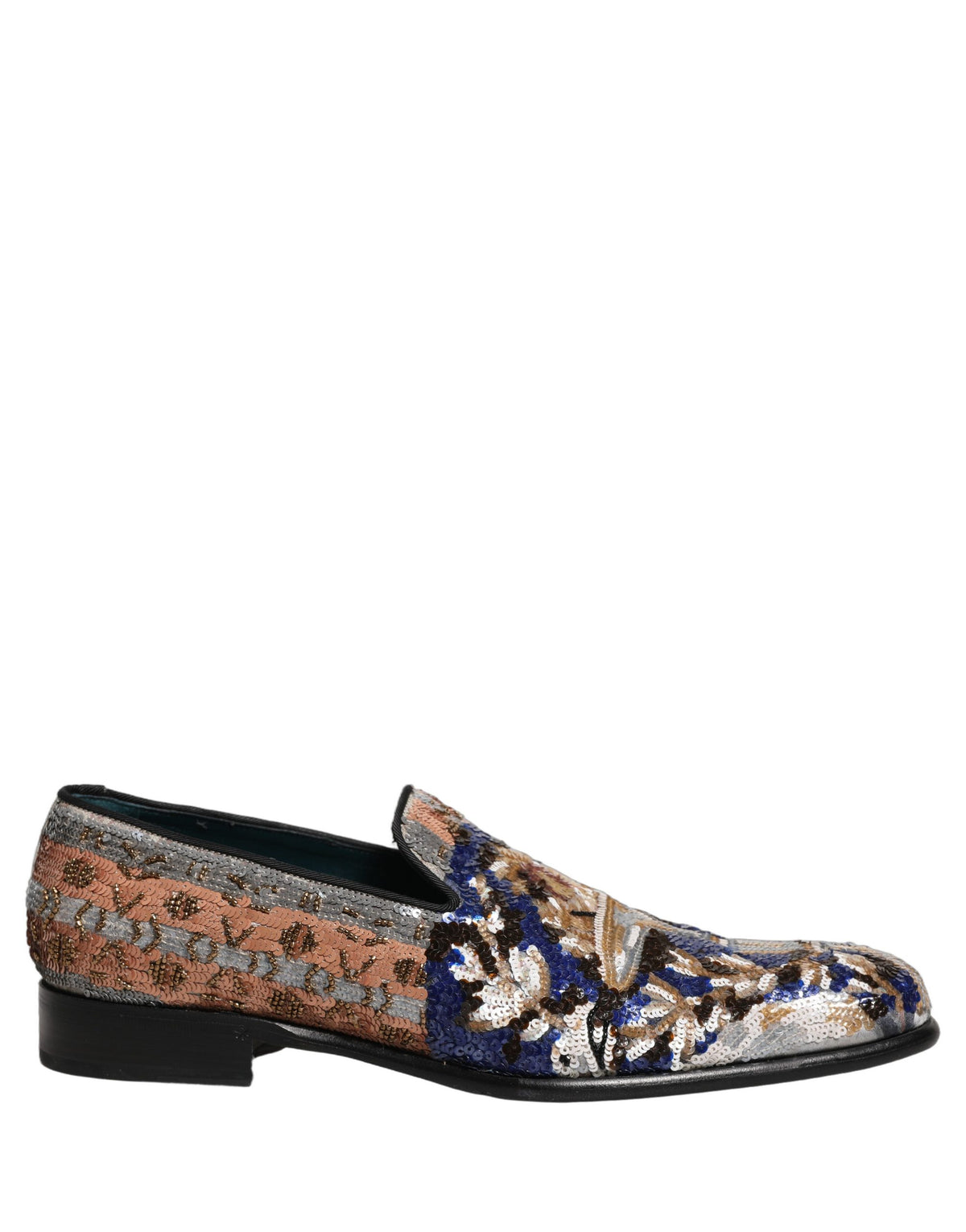 Dolce & Gabbana 9 To 5 Men's Leather & Sequins Loafer Slip-On Shoes - Multicolor Signature