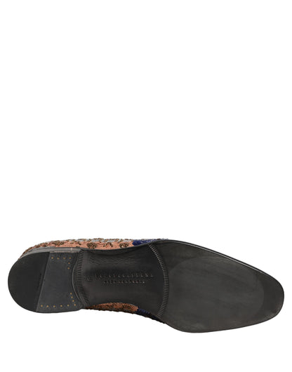 Dolce & Gabbana 9 To 5 Men's Leather & Sequins Loafer Slip-On Shoes - Multicolor Signature