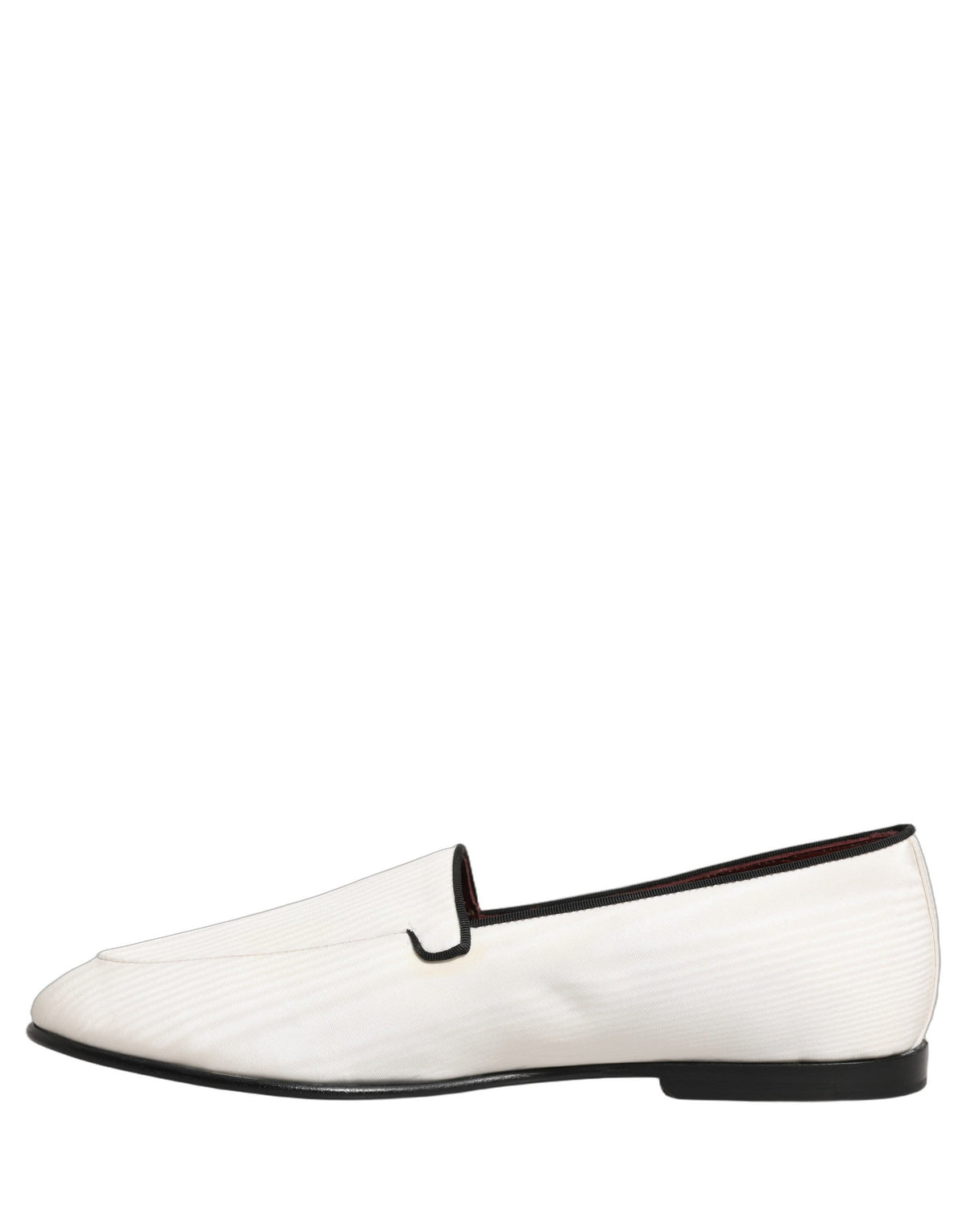 Dolce & Gabbana 9 To 5 Men's Leather & Velvet Flat Loafer Slip-On Shoes - Black White Signature