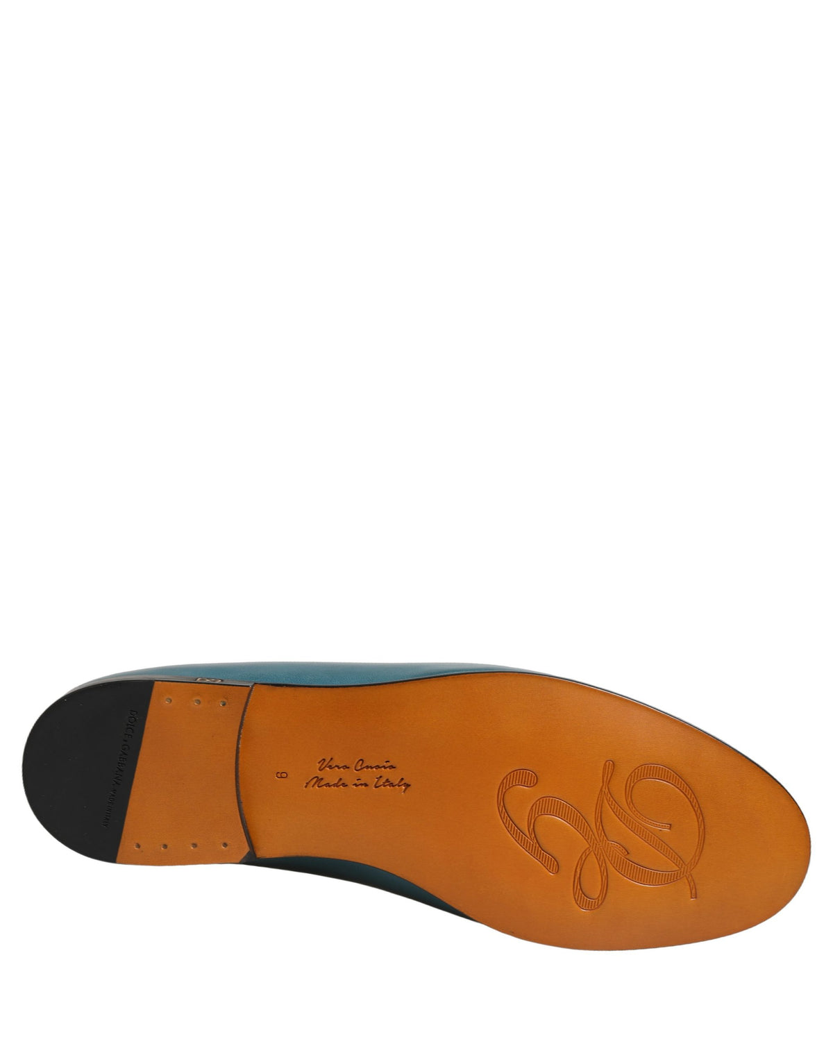 Dolce & Gabbana 9 To 5 Aria Men's Leather Low-Heel Loafer Slip-On Shoes - Blue