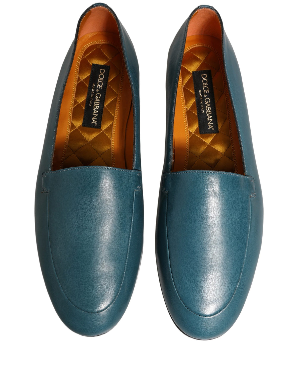 Dolce & Gabbana 9 To 5 Aria Men's Leather Low-Heel Loafer Slip-On Shoes - Blue