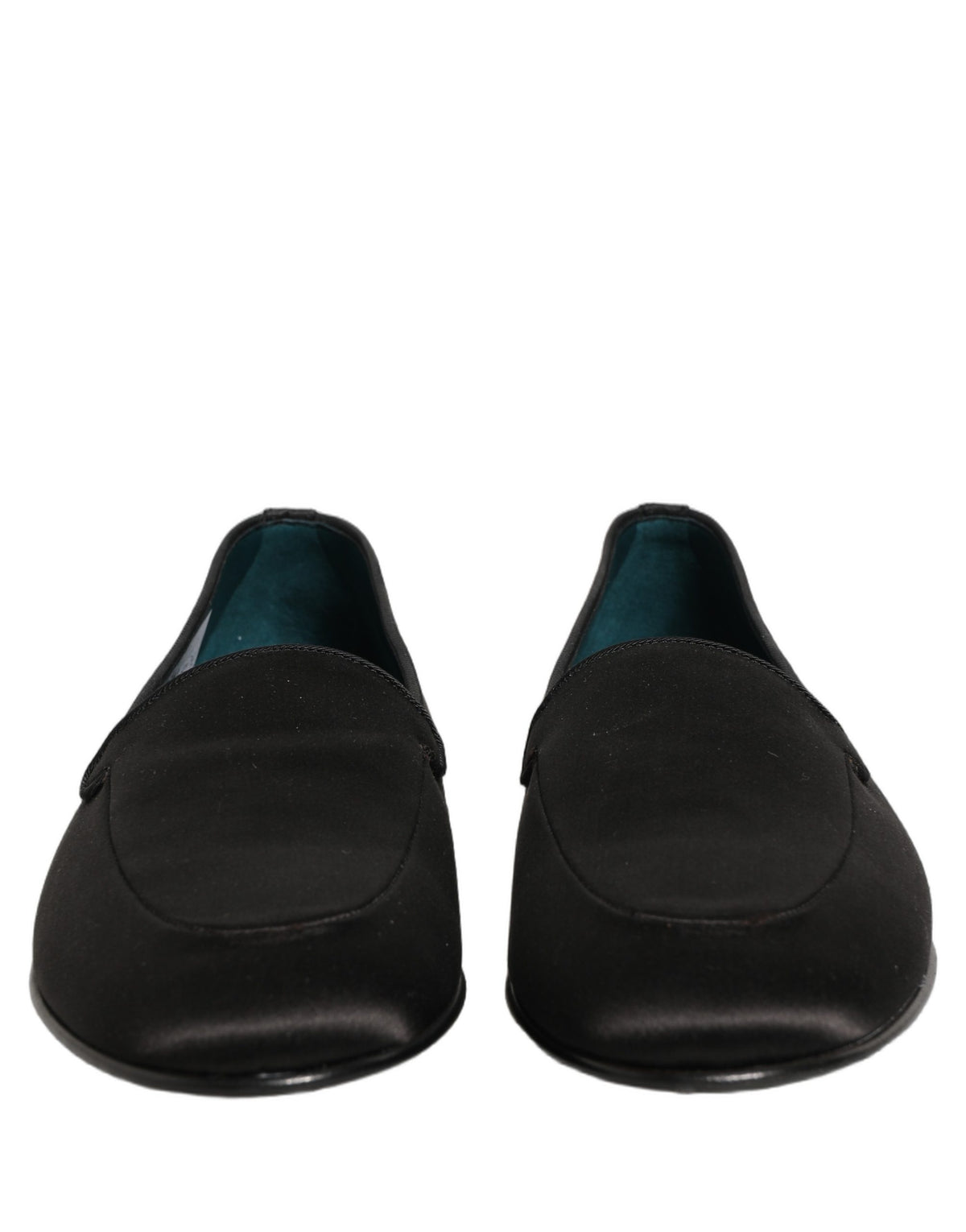 Dolce & Gabbana 9 To 5 Men's Leather & Satin Low-Heel Loafer Slip-On Shoes - Black Signature