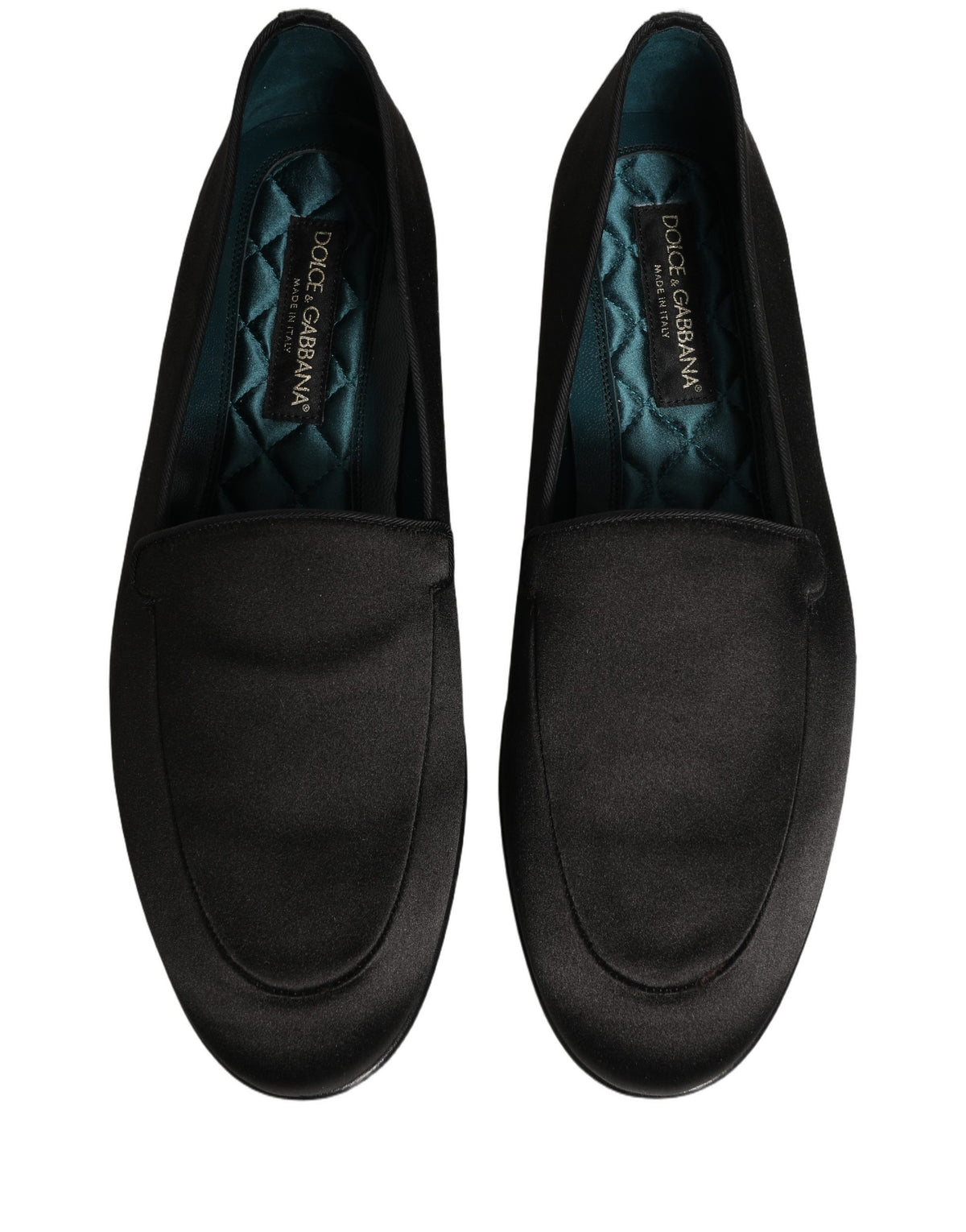 Dolce & Gabbana 9 To 5 Men's Leather & Satin Low-Heel Loafer Slip-On Shoes - Black Signature