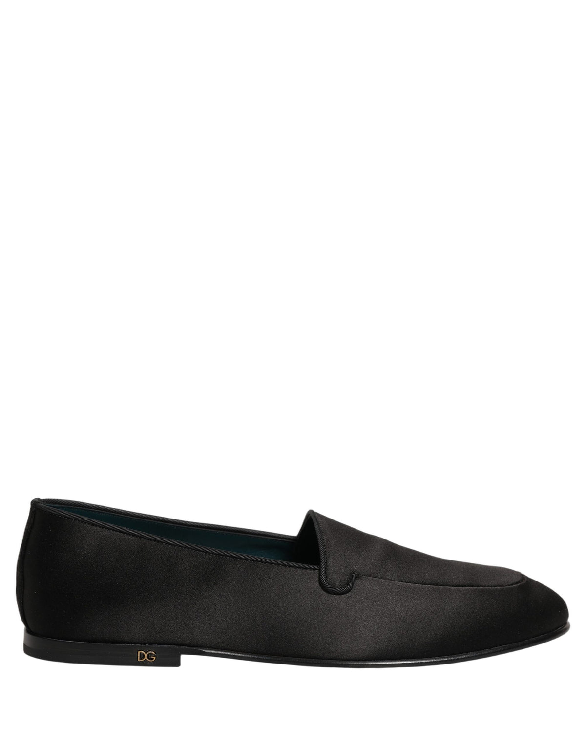 Dolce & Gabbana 9 To 5 Men's Leather & Satin Low-Heel Loafer Slip-On Shoes - Black Signature