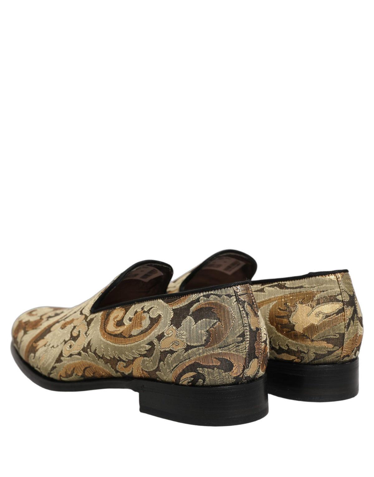 Dolce & Gabbana 9 To 5 Men's Leather Loafer Slip-On Shoes - Gold Signature
