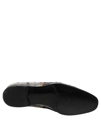 Dolce & Gabbana 9 To 5 Men's Leather & Sequins Loafer Slip-On Shoes - Multicolor Signature
