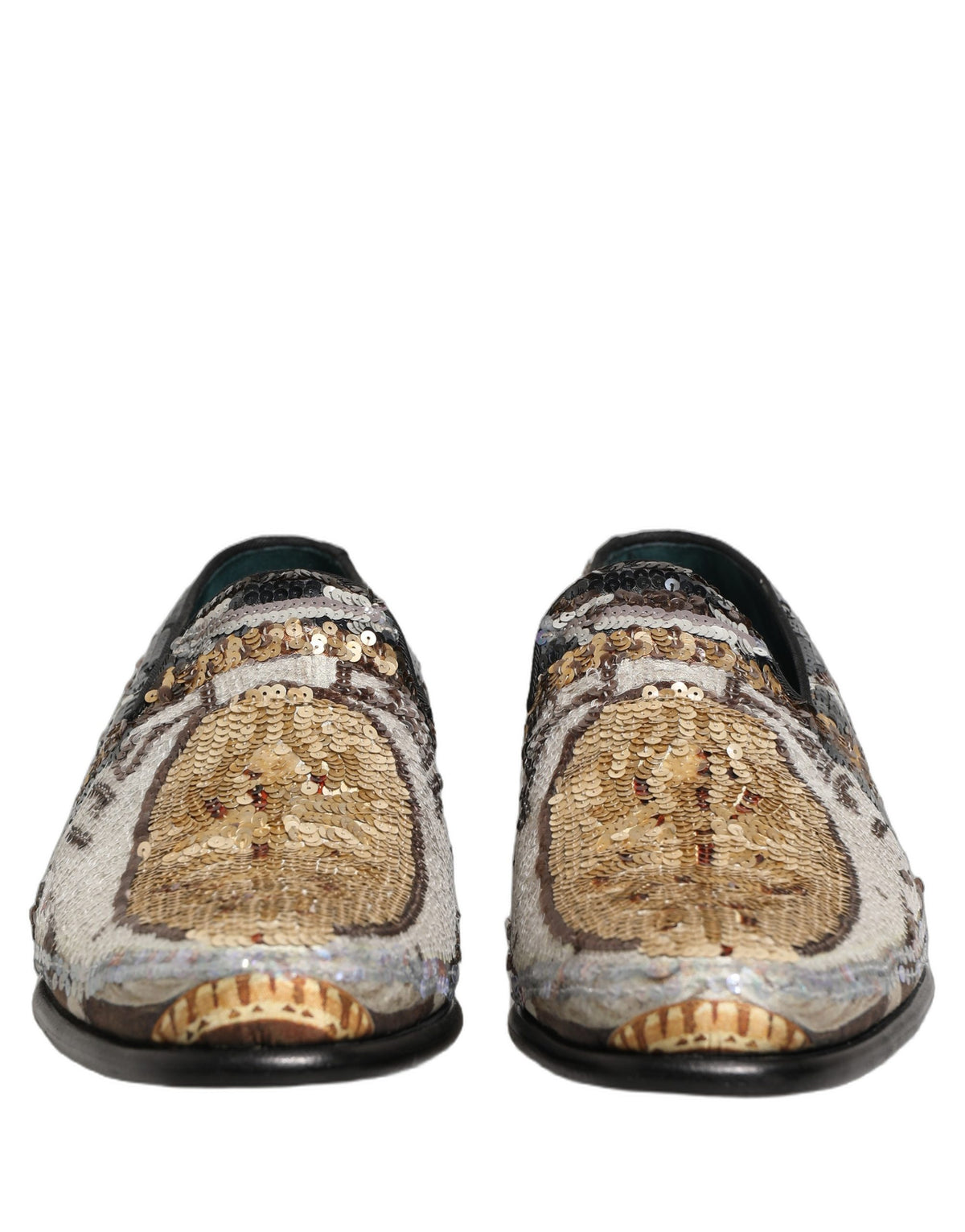 Dolce & Gabbana 9 To 5 Men's Leather & Sequins Loafer Slip-On Shoes - Multicolor Signature