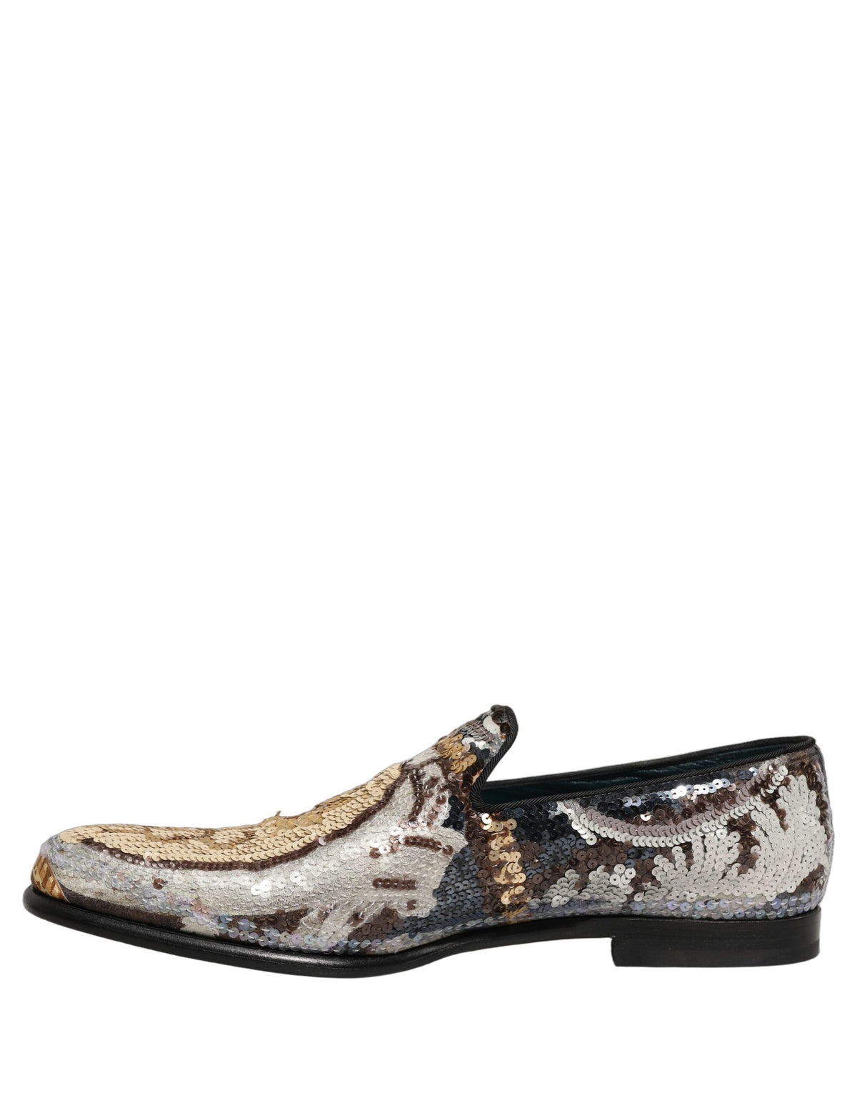 Dolce & Gabbana 9 To 5 Men's Leather & Sequins Loafer Slip-On Shoes - Multicolor Signature