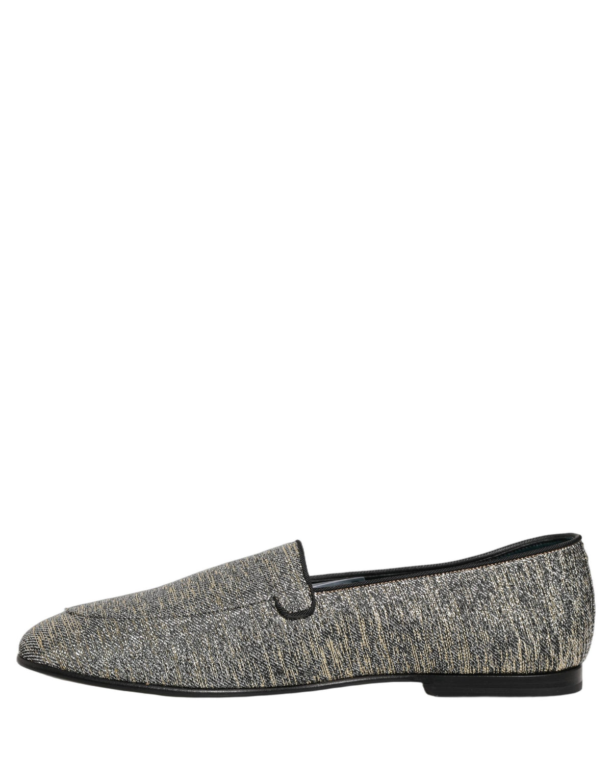 Dolce & Gabbana 9 To 5 Men's Leather & Lurex Loafer Slip-On Shoes - Gray Signature
