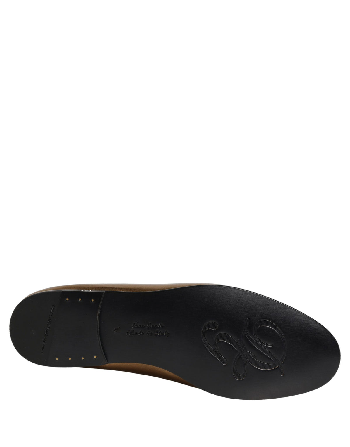 Dolce & Gabbana 9 To 5 Men's Leather Low-Heel Loafer Slip-On Shoes - Gold Signature
