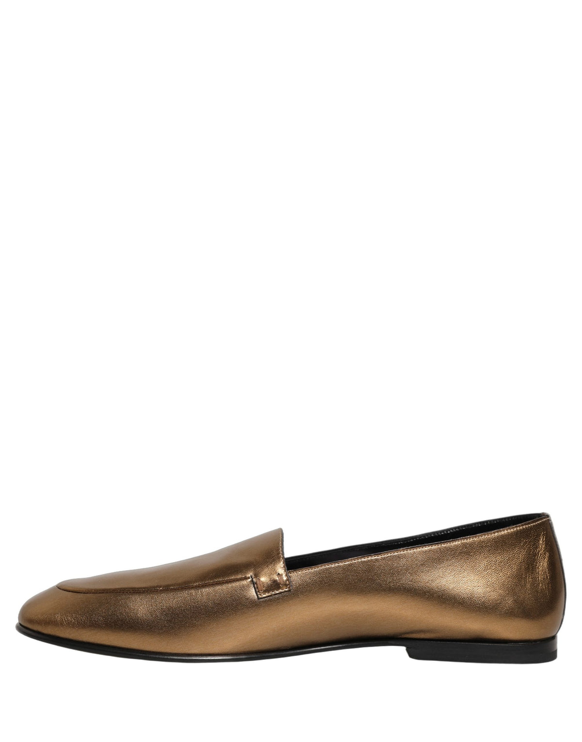 Dolce & Gabbana 9 To 5 Men's Leather Low-Heel Loafer Slip-On Shoes - Gold Signature