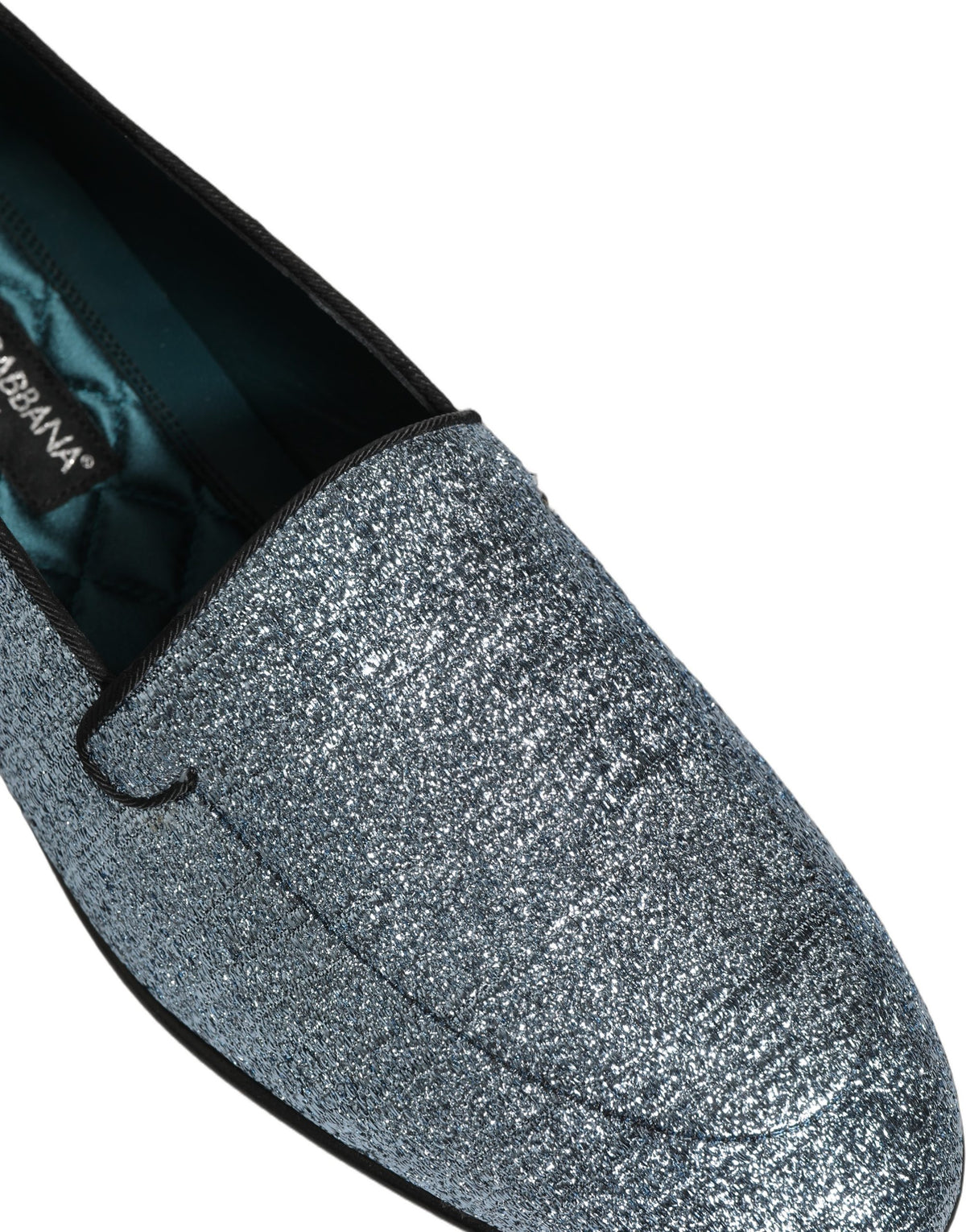 Dolce & Gabbana 9 To 5 Men's Leather & Lurex Loafer Slip-On Shoes - Blue Signature