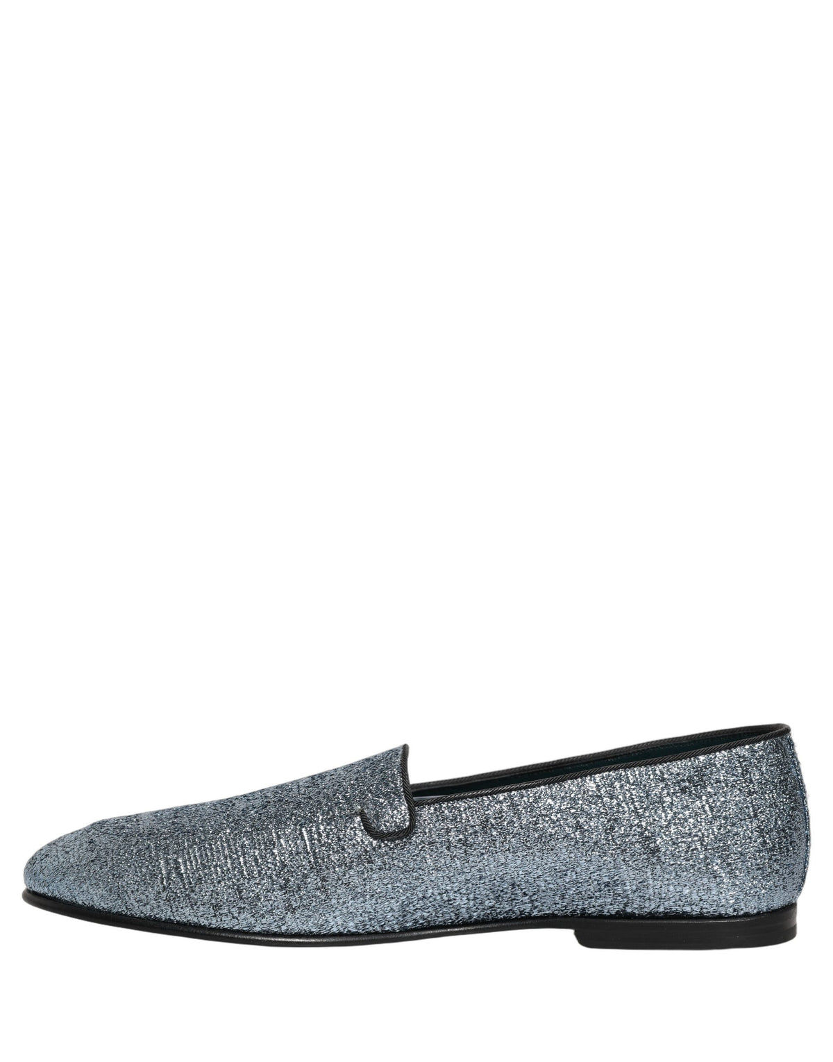 Dolce & Gabbana 9 To 5 Men's Leather & Lurex Loafer Slip-On Shoes - Blue Signature