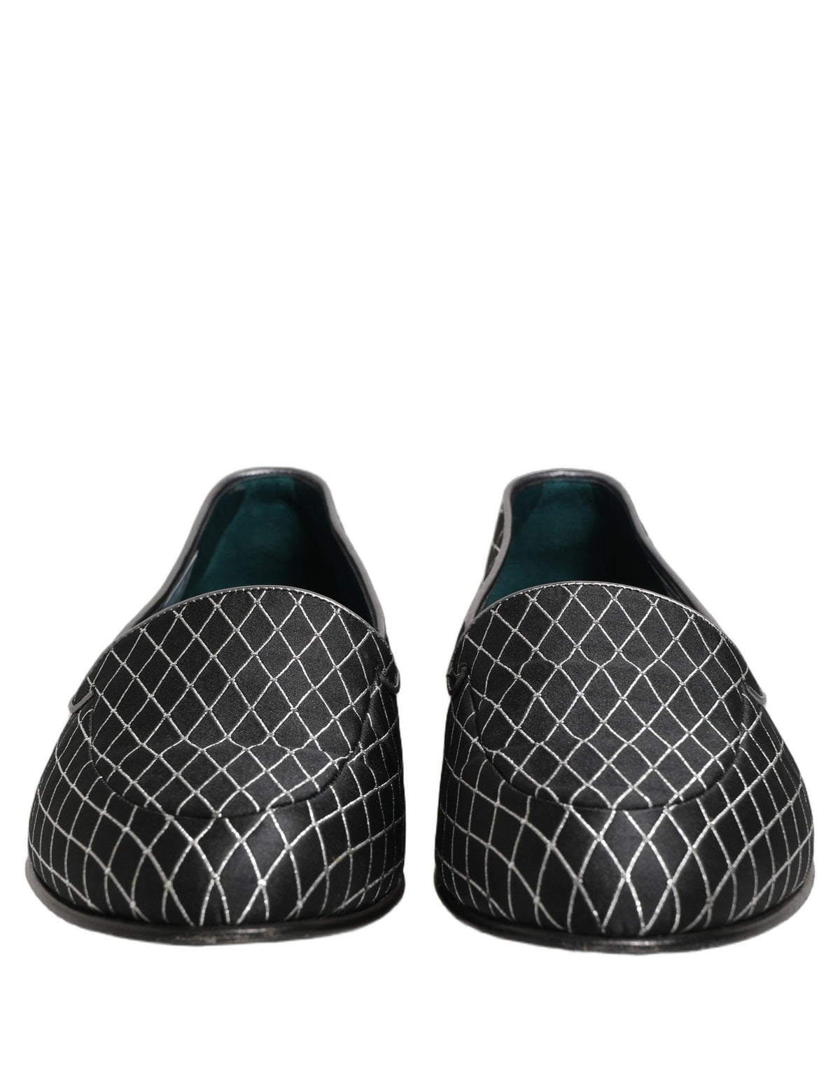 Dolce & Gabbana 9 To 5 Men's Leather & Velvet Loafer Slip-On Shoes - Black Signature