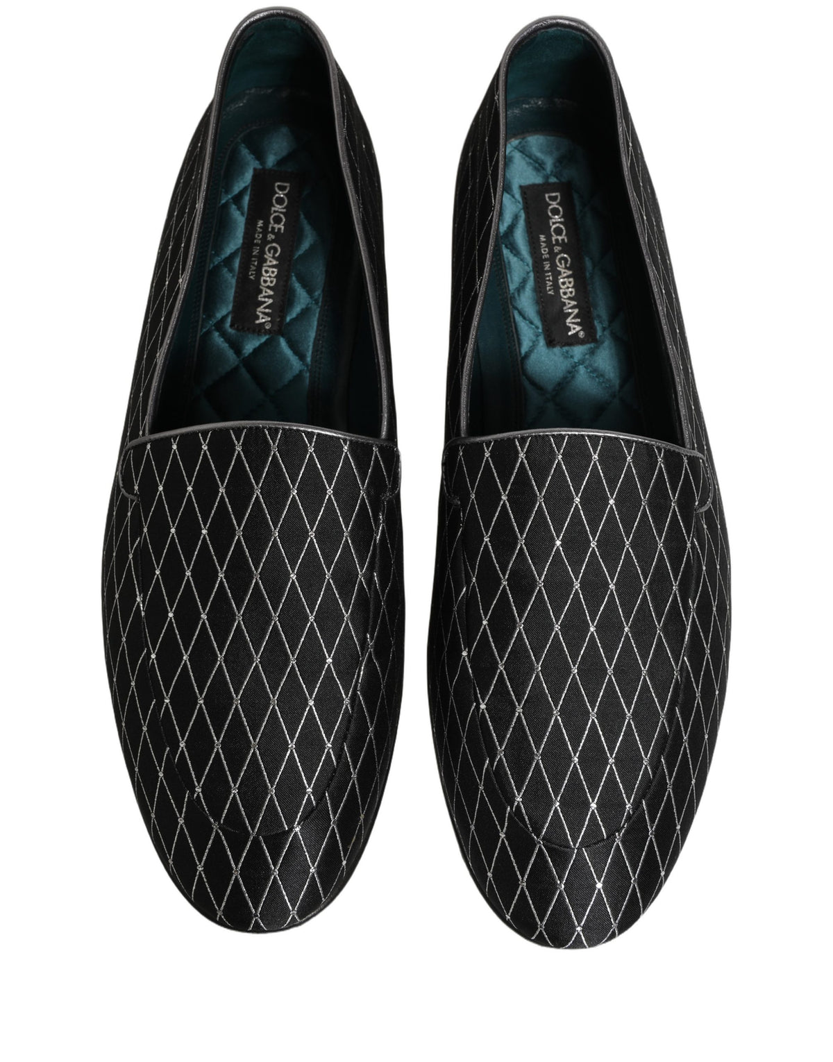 Dolce & Gabbana 9 To 5 Men's Leather & Velvet Loafer Slip-On Shoes - Black Signature