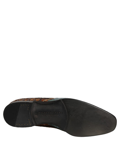 Dolce & Gabbana 9 To 5 Aria Men's Leather & Sequins Loafer Slip-On Shoes - Multicolor Signature