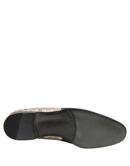 Dolce & Gabbana 9 To 5 Men's Leather & Velvet Loafer Slip-On Shoes - Multicolor Signature Print