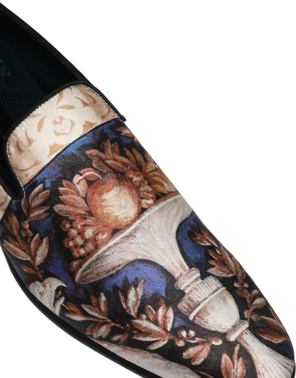 Dolce & Gabbana 9 To 5 Men's Leather & Velvet Loafer Slip-On Shoes - Multicolor Signature Print