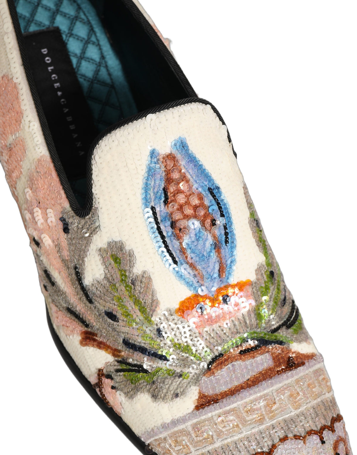 Dolce & Gabbana 9 To 5 Men's Leather & Sequins Loafer Slip-On Shoes - Multicolor Signature