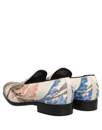 Dolce & Gabbana 9 To 5 Men's Leather & Sequins Loafer Slip-On Shoes - Multicolor Signature