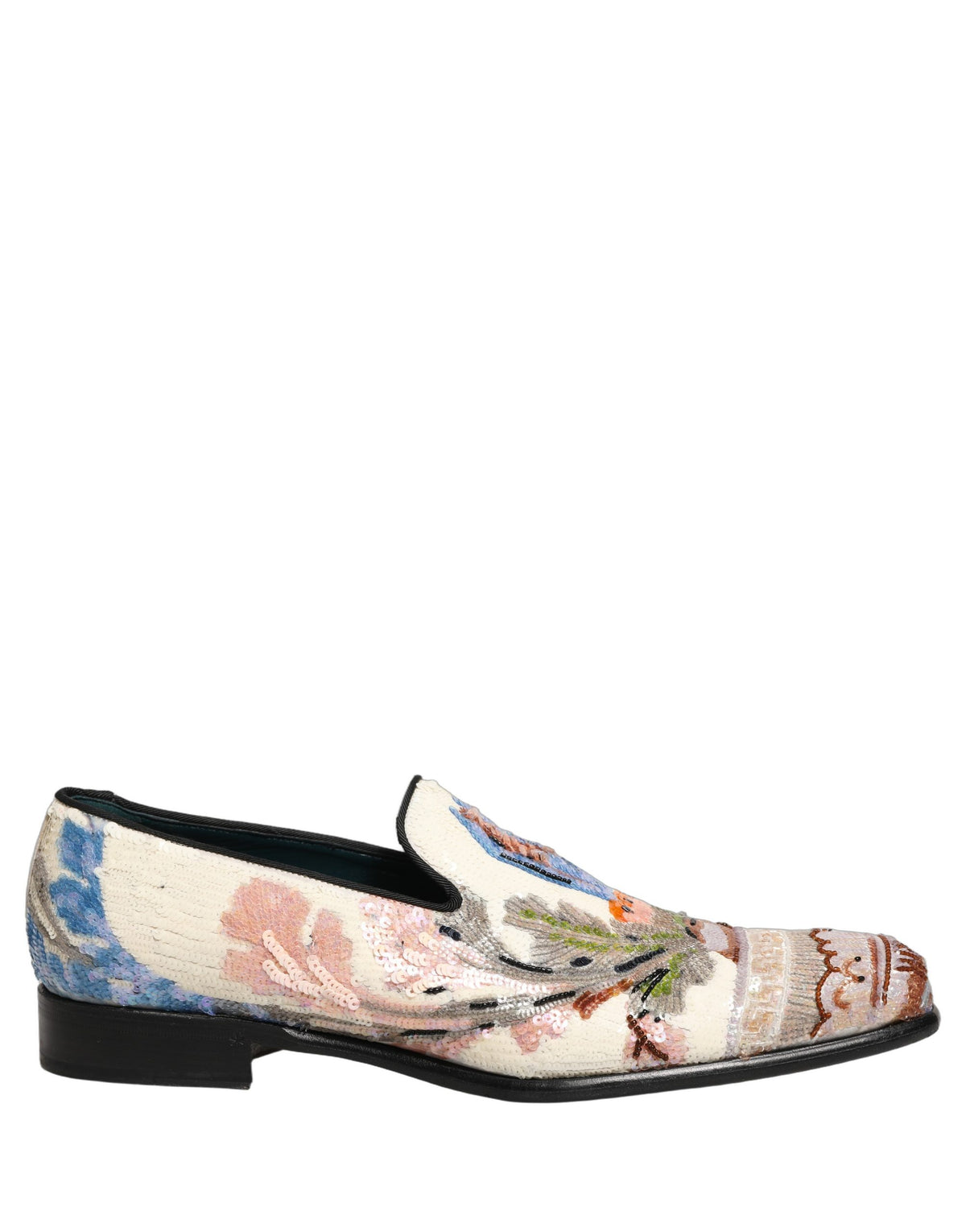 Dolce & Gabbana 9 To 5 Men's Leather & Sequins Loafer Slip-On Shoes - Multicolor Signature