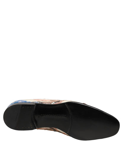 Dolce & Gabbana 9 To 5 Men's Leather & Sequins Loafer Slip-On Shoes - Multicolor Signature