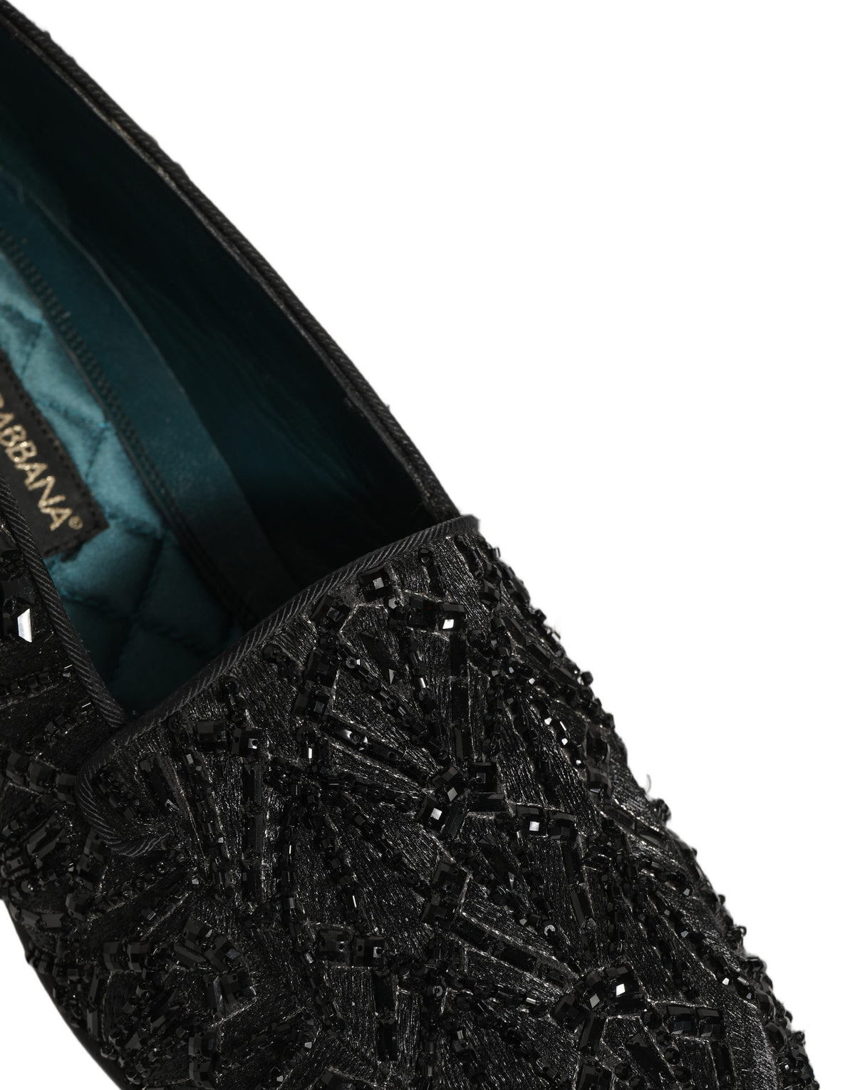 Dolce & Gabbana 9 To 5 Men's Leather & Velvet Loafer Slip-On Shoes - Black Signature