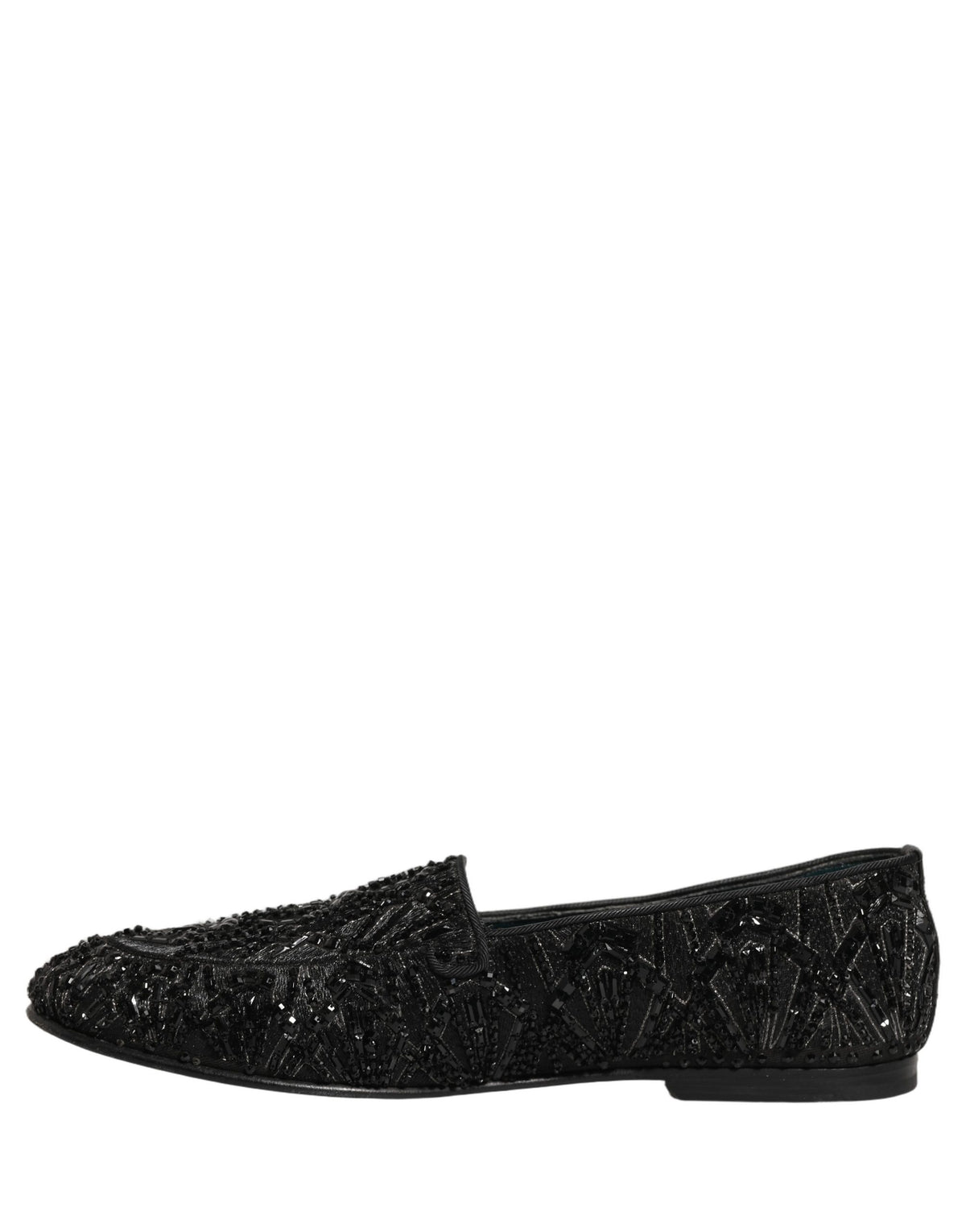 Dolce & Gabbana 9 To 5 Men's Leather & Velvet Loafer Slip-On Shoes - Black Signature